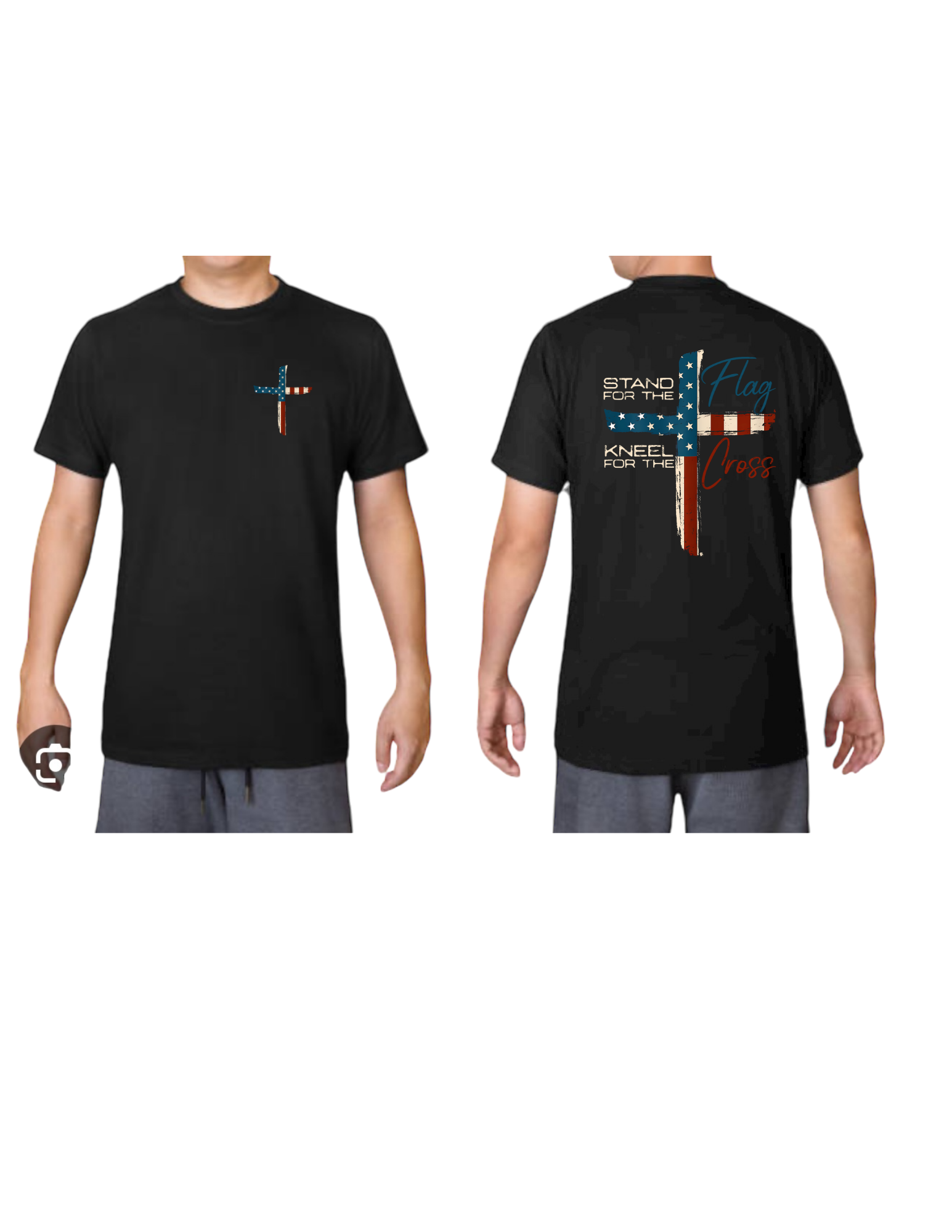 Patriotic Christian Shirt – Stand For Flag Shirt With American Flag Cross Tee