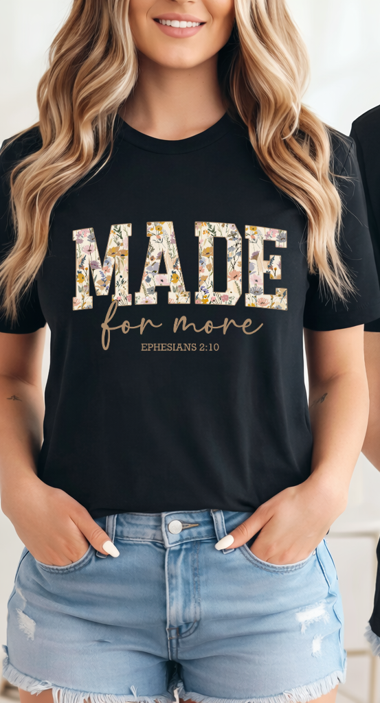 Christian Faith T-Shirt – Ephesians 2:10 Floral Scripture Shirt | Soft Cotton Blend Tee