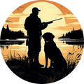 Hunter with Dog car coasters