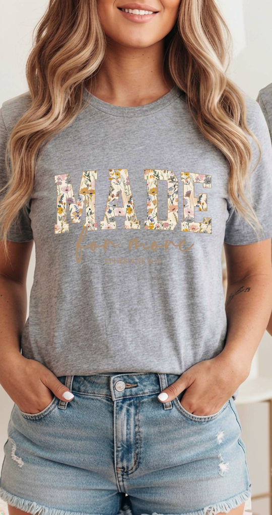 Christian Faith T-Shirt – Ephesians 2:10 Floral Scripture Shirt | Soft Cotton Blend Tee