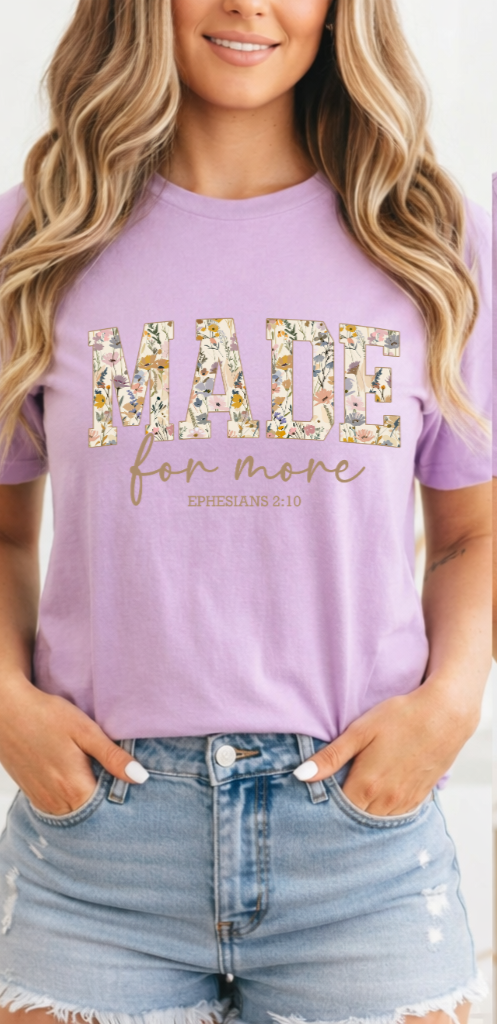 Christian Faith T-Shirt – Ephesians 2:10 Floral Scripture Shirt | Soft Cotton Blend Tee