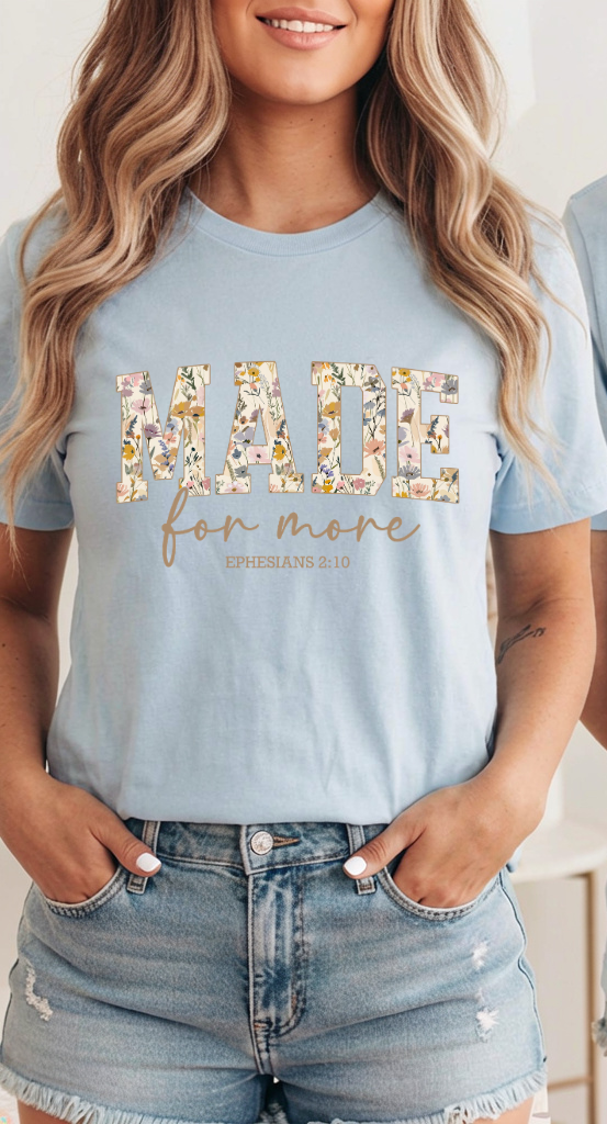 Christian Faith T-Shirt – Ephesians 2:10 Floral Scripture Shirt | Soft Cotton Blend Tee