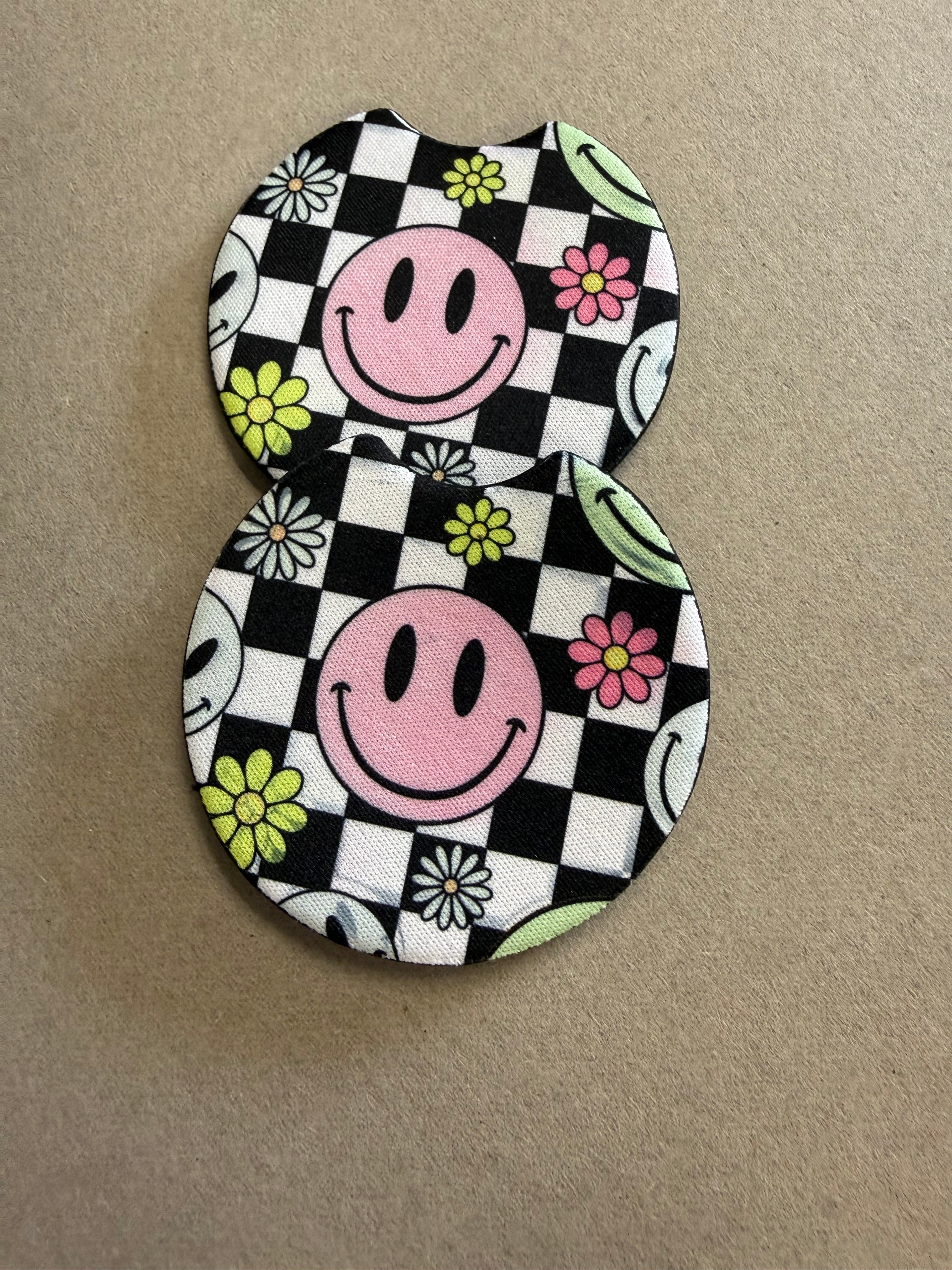 Custom Neoprene Car Coasters – Personalized Car Cup Holder Coasters Set of 2